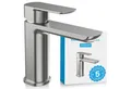 Bächlein Badarmatur Elegante Waschtischarmatur Mizarela (Edelstahl gebürstet) hochwertiger Wasserhahn im minimalistischen Design