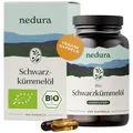 nedura® BIO Schwarzkümmelöl Kapseln (ungefiltert) 150 Stück in veganer Kapsel – BIO-Schwarzkümmel aus Ägypten in eigener Deutscher Manufaktur kaltgepresst & schonend verarbeitet – 1000 mg Tagesdosis