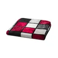 Gözze - Weiche Kuscheldecke, Cashmere Feeling, Hohes Stoffgewicht 500 g/m², Antigua, 150 x 200 cm - Rot/Bordeaux/Schwarz/Weiß