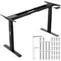 VEVOR Schreibtisch Gestell mit Doppelmotor, einstellbare Höhe von 70-117 cm und Länge 110-178 cm, elektrisches Tischgestell, ergonomische DIY-Arb... - Schwarz