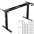 VEVOR Schreibtisch Gestell elektrisch verstellbar Tischgestell 70-117 cm Schwarz
