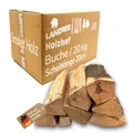 Landree Buche Smoker-Holz 20kg - 20cm Scheitlänge - Vielseitiges Räucherholz für Klassische Aromen, naturbelassen, Qualität aus Schleswig Holstein