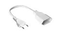 Good Connections Euro-Verlängerungskabel Typ C (gerade) auf Euro-Stecker (gerade), CU Kupferleiter, Kabelquerschnitt 0,75 mm², Verlängerungskabel P0300-W002, Weiß 0,2m