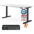 Ergotopia Schreibtisch Desktopia Pro X elektrisch höhenverstellbarer Schreibtisch, elektrisch verstellbarer Bürotisch inkl. edlem OLED-Display weiß 160 cm