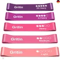 Gritin Fitnessbänder [5er Set] Widerstandsbänder mit 5 Stufen, 100% Latex F