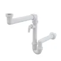 AlcaPlast A872P Spülbecken Raumspar Siphon 1,5' x ø40mm mit Geräteanschluß für Spülmaschine Waschmaschine