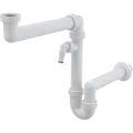 AlcaPlast Raumsparsiphon für Spülbecken mit Überwurfmutter 6/4" mit Geräteanschl