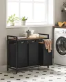 VASAGLE Wäschekorb, 3 Fächer, mit Ablage, ausziehbar und abnehmbar, 3 x 38 L