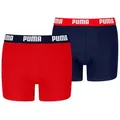 PUMA Boxershorts PUMA BOYS EVERYDAY BASIC BOXERS (2er Pack) Komfortabler Logobund, ohne Eingriff rot 134/140