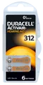 6 x Duracell Activair Hörgerätebatterien 312 Braun Hearing AID 1 x 6er Blister