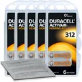 30x Duracell Activair 312 braun Hörgerätebatterie (5x 6er Bl.) Reinigungstuch