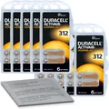 60x Duracell Activair 312 braun Hörgerätebatterie (10x 6er Bl.) Reinigungstuch