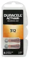 Duracell Batterien 312 Hörgerätebatterien Zinc Air  1,45V Activair 6er Blister