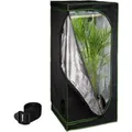 Relaxdays Growzelt Polyester Stahl Schwarz Lichtdicht 80 cm x 80 cm x 180 cm