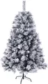 SVITA Weihnachtsbaum künstlich Schnee Tannenzapfen Beeren inkl. Ständer 150cm