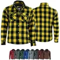 BULLDT Motorradjacke BLD1201 (mit 4 CE-Protektoren) BULLDT Herren Motorradhemd Holzfäller-Look Hemd gelb 60/4XL