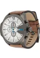 Diesel Herrenuhr Mega Chief, QuarzChronographenwerk, 59 mm Gehäuse aus Rotguss mit Lederarmband, DZ4280
