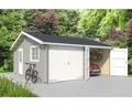 Doppelgarage Outdoor Life Falkland mit Holztoren 628,6 x 635 cm lichtgrau