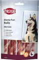 TRIXIE Denta Fun Rolls mit Ente - Hundesnack - Rinderhaut mit Entenfleisch ummantelt - Glutenfrei - 12 cm - 10 Rollen - 80 g