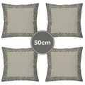 4er Set Kissenbezug Handgefertigt Frisia Grau 50x50cm - Boho Deko