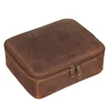 STILORD Lee Waschtasche Leder Kulturtasche Groß Kulturbeutel für Männer und Damen Toilettentasche Kosmetiktasche für Reisen aus Echtem Vintage Leder Farbe:Torino - braun