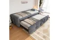 MODFU Schlafsofa Polsterbett Ausziehbar,Schlafsofa,Doppelbett,Multifunktionsbett, Polsterbett Ausziehbar 90/180 x 190 cm, Multifunktionales Teddy-Samt Schlafsofa., mit Relaxfunktion