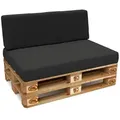 POKAR Palettenkissen Palettenauflagen mit abnehmbarem Bezug Palettensofa, Größe:Set Sitzkissen 120x80 + Rückenkissen 120x40, Farbe:Anthrazit - W...