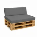 POKAR Palettenkissen Wasserabweisend Palettenauflagen mit abnehmbarem Bezug Palettenmöbel Palettensofa 2er Set: Sitzkissen 120x80 + Rückenlehne 120x40, Anthrazit