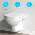 AM.PM Hänge-WC , D-Form spülrandlos – Soft-Close Sitz, Doppelspülung, Weiß