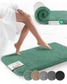 Beautissu Badvorleger rutschfest Waschbar 80x50 cm – Duschvorleger Hochflor Badematte rutschfest Shaggy – Flauschig Badvorleger Badezimmerteppich – Badezimmer Badematte Mintgrün BeauMare FL