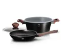 BERLINGER HAUS Ebony RoseWood Line BH-6782 3-teiliges Topfset 24cm