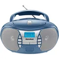 Karcher RR 5025-C tragbares CD Radio (CD-Player, Boomboxen, UKW Radio, Batterie/Netzbetrieb, AUX-In) blau
