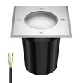 ledscom.de Bodeneinbauleuchte RELI für außen, IP67, edelstahl, gefrostet, eckig, 11 x 11cm inkl. LED Lampe 630lm warmweiß