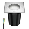 ledscom.de Bodeneinbauleuchte RELI für außen, IP67, edelstahl, gefrostet, eckig, 11 x 11cm inkl. LED Lampe 630lm warmweiß