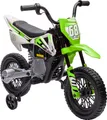 AIYAPLAY Kinder Elektro-Motorrad, 12V Kindermotorrad mit Musik, Kinderfahrzeug mit abnehmbar Trainingsrädern, 2,4-5 km/h, für 3-6 Jahre Kinder, max. 30 kg, Grün
