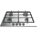 Indesit THP 642 IX/I, Schwarz, Edelstahl, Integriert, 58 cm, Gaskochfeld, Edelstahl, 4 Zone(n) - Schwarz