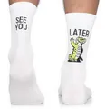 TODO Fahrradsocken Damen und Herren. Atmungsaktive Rennrad Socken. Motiv Fahrrad-Socken Herren, Radsocken (See You Later Alligator 35-38)