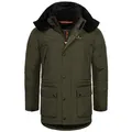 Höhenhorn Winterjacke Mangard Herren Winter Jacke für Männer Gefüttert Winterjacke Parker abnehmbare Gefütterte Kapuze, weicher Teddyfleece Kragen grün M
