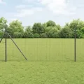 vidaXL Euro Zaun mit 7 Pfosten 1,4x10 m Feuerverzinkter Stahl Grau