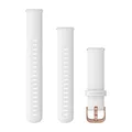 Garmin Schnellwechsel-Armbänder (18 mm) Silikon Weiss Edelstahl-Teile in Roségold