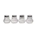 APS 4x Mini Salz Pfeffer Gewürz Streuer Set Glas Edelstahl Silber Transparent