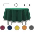 Gartentischdecke mit Fransen Tischdecke rund oval eckig Classic 130 cm rund grün - Grün