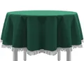 EXKLUSIV HEIMTEXTIL Gartentischdecke Gartentischdecke mit Fransen Tischdecke Classic, rund