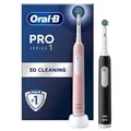 Oral-B Pro Series 1 Elektrische Zahnbürste Doppelpack pink/schwarz