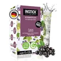 INSTICK Zuckerfreies Instant-Getränk (Cassis) - 1 Packung für 12 x 0,5-1 L - Veganes Getränkepulver Kalorienarm & Vitamin C - Instant-Pulver