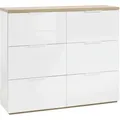 Carryhome Schuhschrank Mundi, Weiß, Eiche, Holzwerkstoff, 6 Fächer, 120x102x35 cm, FSC Mix, Typenauswahl, stehend, Garderobe, Schuhaufbewahrung, Schuhschränke