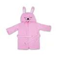 jilda-tex Kinder-Bademantel Badeponcho „Happy“ Tiermotiv mit Kapuze One Size 2-3 Jahre verschiedene Designs (Happy Bunny Rose)