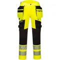 Dx4 Hochsichtbare Arbeitshose Mit Aufgesetzten Taschen Gelb/schwarz S - Fr(40) - Uk(32)