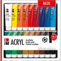 Marabu Acrylfarben 1210000000201 Set Basic, 18 Farben je 36ml, in Tuben