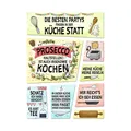 Küchen Kühlschrankmagnete 8er Set mit Thema Kochen im handgemalten Stil Koch Tee
